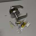 ANNFUZ Vacant Occupied Privacy Bathroom Door Handle Lock,Bathroom Lever Lock with Large Indicator in-Use Sign,ANSI Grade 2 Commercial Door Handle,for Public Restrooms Office Hospital (Brushed Nickel)