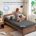 BEDLORE Waterproof Mattress Protector, Twin XL Size Mattress Pad with Deep Pocket 6"-15" Depth, Soft Breathable Dirt-Proof Bed Mattress Cover for Bedroom, College Dorm (Gray)