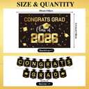 Graduation Decorations 2026 Gold Themed Set - Congrats Grad Banner, Class of 2026 Backdrop, Balloons & Streamers Kit - Complete Party Supplies for High School & College Celebrations