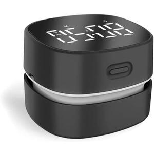 ODISTAR Counter Vacuum Cleaner,Mini Table dust Sweeper Energy with Digital Timer,Endurance up to 400 mins,360 Rotatable for Cleaning Rubber shavings,Crumbs Keyboard of Gifts for Kids(Black)