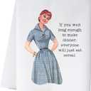 Cora & Pate Cereal for Dinner Snarky Kitchen Tea Towel, Large Luxury Cotton Flour Sack Dish Cloth