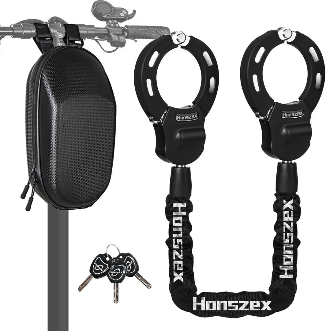 Scooter Lock, Electric Scooter Locks Anti Theft & Waterproof Scooter Bag, Bike Lock with Key, Heavy Duty Handcuff Chain Lock for E Scooter, Electric Bike, Bicycle, Motorbikes