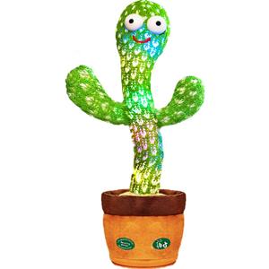 Talking Cactus Toy with LED 120 English Songs, Singing Cactus Dancing Musical Toy, Tummy Time Toys Baby Mimicking Repeats What You Say (Audio Recording & Retelling) Boys Girls Interactive Gift