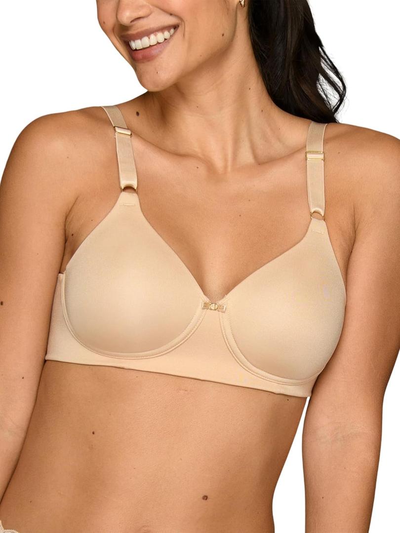 Vanity Fair Women's Full Coverage Beauty Back Smoothing Bra, 4-Way Stretch Fabric, Lightly Lined Cups up to DD (36B)