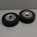 8-Inch Flat-free Tire, 2.50-4 Solid Tire and Wheel, 5/8" Bearings, 2.2" Offset Hub for Hand Truck Garden Wagon Trolley Dolly Replacement, 2 Pack