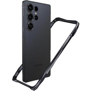 for Samsung Galaxy S26 Plus Bumper Metal Frame Case, Slim Frameless Backless Fast Heat Dissipation, 4 Corner Shockproof Protection Phone Cover Case for Galaxy S26+ (Black)