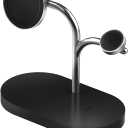 Samsung 3-in-1 Wireless Charging Station, Fast-Charging, Magnetic Design, Qi2-Certified Charging Dock Compatible with Qi-Certified Galaxy Phones, Watches, Buds & Ring, Black