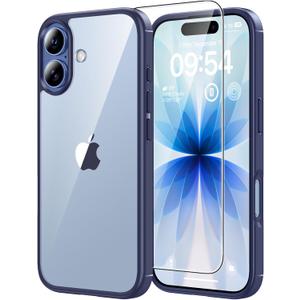 TAURI for iPhone 17 Case, Anti-Yellowing with Screen Protector, Military-Grade Protection Shockproof Slim Phone Case for iPhone 17, Blue