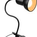 Desk Lamp, 360 Rotation Clip On Reading Light - Gooseneck Lamp with Cable, Portable Clamp Light for Bedroom, Office, Home Lighting (Plug in)