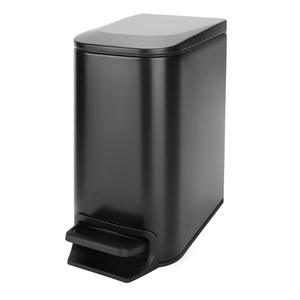 Cesun Small Bathroom Trash Can with Lid Soft Close, Step Pedal, 6 Liter / 1.6 Gallon Stainless Steel Garbage Can with Removable Inner Bucket, AntiFingerprint Finish (Matt Black)