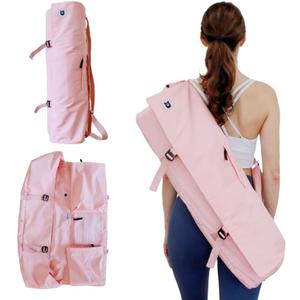 Tumaz Yoga Mat Bag | Padded Adjustable Shoulder Strap | Fits Up to 26" Mats | Multi-Pocket Storage for Essentials | Heavy-Duty G-Hook Closure | Lightweight & Durable for Yoga, Pilates & Fitness (01. Rose Pink)
