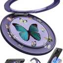 Toycamp Phone Grip Ring Holder Stand - Stick Thin Magnetic Metal Phone Accessories Grip with 360 Rotation Adjustable Aesthetic Design for Women Girls Cute for iPhone Ring Holder Grip, Butterflies