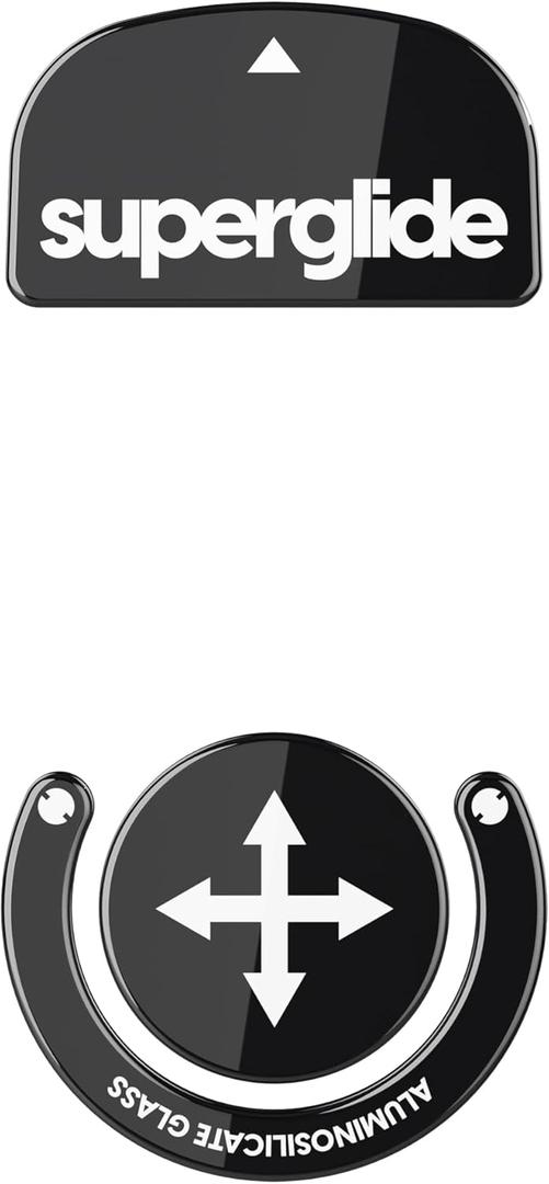 Superglide Glass Mouse Skates - Super Smooth Glide, Polished Round Edge, Super Fast Gaming Mouse Feet with Durable Sole for Logitech G Pro X Superlight1 (Type-S, Black)