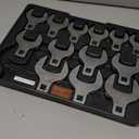 VEVOR Crowfoot Wrench Set, 1/2" Drive 14-Piece SAE (1-1/16" - 2") Crows Foot Wrench Set with Storage Tray, 40CR Material with Laser Etched Sizing, for Mechanical Maintenance or Repairs