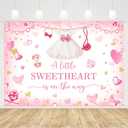 MEHOFOND 7x5ft Pink Sweetheart Baby Shower Backdrop A Little Sweetheart is on the Way Baby Shower Photography Background Pastel Pink Valentine's Day Baby Shower Party Decorations Cake Smash Photo Prop