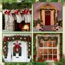 Suncalla 2 Pcs Garland Hanger for Front Door with 6 ft Christmas Pine Garland for Mantel Wreath Holder for Door Frame Adjustable Fits 32"-67" Width for Christmas Holiday Decoration, No Nails or Screws