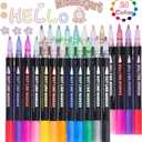3 x Glitter Markers 24 Colors Double Line Outline, Markers, For Doodling,Painting,Christmas Cards, DIY Craft Projects Art Supplies For Girls Kids Ages 8-12 Glitter Pens For Adults