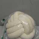 Ivory Knot Pillow Ball, Handmade Decorative Throw Pillow, Soft Round Knotted Cushion for Couch & Bedroom, Cute Home Decor, Braided Pillow for Living Room (10.6 Inches)