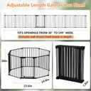 199" Extra Wide Baby Gate, Play Yard Child Safety Gate, Dog Gates with Auto-Close Door, Double Locking System for The House Doorways, Fireplace, Kitchen, 8-Panels, 30" Tall