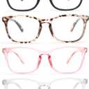 CCVOO Reading Glasses for Women/Men, Eyeglasses, Blue Light Readers for Women/Men, Computer Eye Glasses, Cheaters (C4 Pack Mix), Magnification Strength: 1.0 x