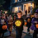 Yinhua Halloween Decorations Indoor 4" Pumpkin Decor Outdoor Halloween Globe Light with Timer Crackle Glass Ball Led Globe Warm Light for Table Centerpieces Lighted Decorative Ball Gift (4"(1 PCS))