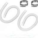 1.5 x 41 Pool Pump Replacement Hose, 2-Pack Above-Ground Pool Hoses with 4 Stainless Steel Clamps, Compatible with Intex, Coleman, Summer Waves Pool Pumps & Filters (2 PACK White)