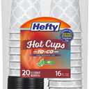 Hefty Paper Disposable Hot Cups with Lids, 16 Ounce, 20 Count
