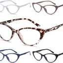 EYEURL Reading Glasses for Women 5 Pack Fashion Cat Eye Reading Glasses, Men Blue Light Blocking Readers with Spring Hinges Computer reading glasses, +2.5