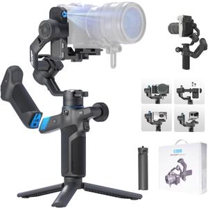FeiyuTech SCORP Mini-3-Pro Gimbal Stabilizer for Camera Mirrorless/Compact/Action Cameras,Smartphone,18m AI Tracking,Detachable Remote Handle,4.4lbs Payload,3-axis Gimbal for Canon Sony Nikon