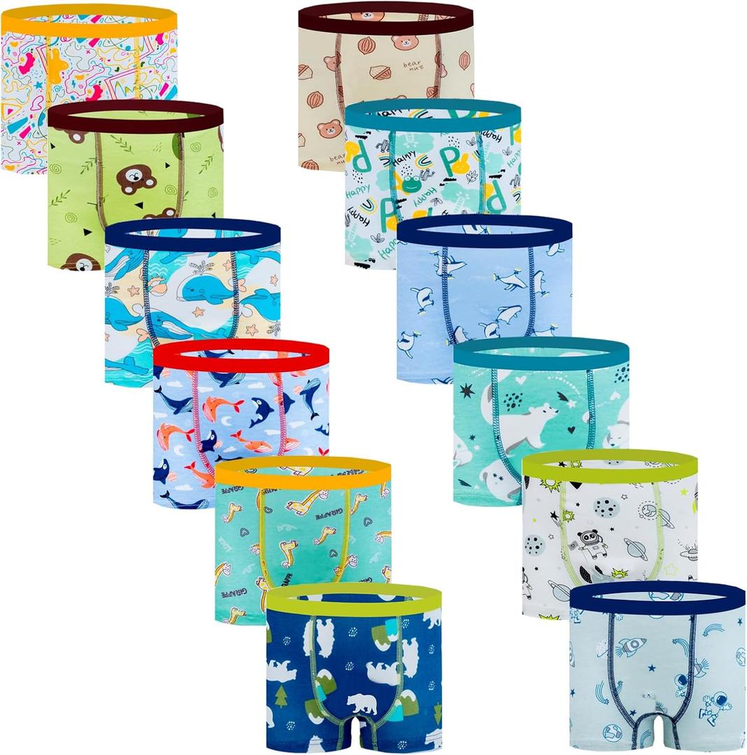 Boys Boxer Briefs Kids Underwear Boys,Cotton, 12 Pack, XXL