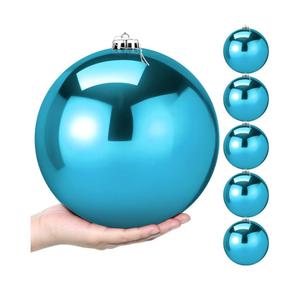 Zubebe 6 Pcs 8" Extra Large Outdoors Christmas Balls Ornaments Jumbo Oversized Christmas Tree Decorations Giant Hanging Xmas Plastic Balls Ornaments for Lawn Yard Decoration (Ice Blue)