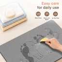 AWW Stone Bath Mat, Diatomaceous Earth, Dog Pattern, Grey