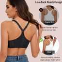HACI Women's Front Closure Bra Underwire Unpadded T-Back Plus Size Lacy Full Coverage Racerback T-Shirt Unlined (Black), 42C