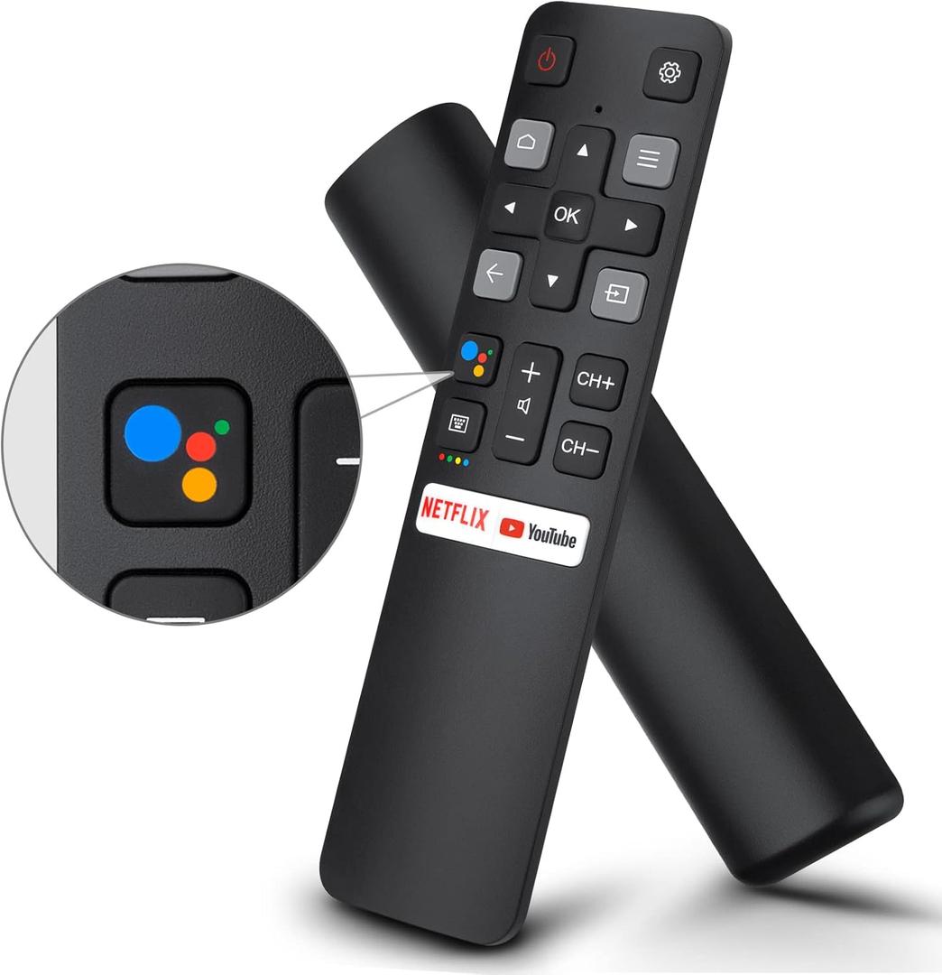 Voice Replacement for TCL-Android-TV-Remote,New Upgraded RC802V for TCL Smart TVs with Google Voice Function (black)