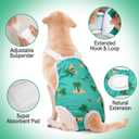 Jollywoods 3 Pack Washable Female Dog Diaper Onesie Sanitary Pantie with Adjustable Suspender, Reusable Fixed Doggie Diapers, Super Absorbent Leakproof for Small Medium Large Dog in Heat Cycle L