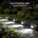 Candieslife Solar Garden Rock Lights Outdoor - IP65 LED Waterproof Solar Spotlight, Solar Powered Landscape Lights Decorative Garden Stone Light for Pathway, Walkway, Yard, Patio (4 Pack)