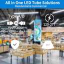JESLED Fluorescent Light Bulbs 48 Inch, 14W 2450LM 6000K, T8 LED Bulbs 4 Foot Type A+B, Single or Double End Powered, F32T8 or F40T12 LED Replacement, Frosted, 2Pack, ETL Listed
