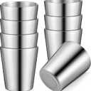 Mimorou 8 Pack Stainless Steel Insulated Cup 8.8 oz Metal Tumbler Double Wall Vacuum Water Glasses Camping Reusable Mugs BBQ Home Office Party Coffee(Silver)
