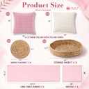91'' x 110'' Extra Large Outdoor Boho Picnic Blanket Pink Table Runner Lace Teepee Tent 6 Throw Pillow 6 Napkins 6 Placemats Storage Basket Garland for Picnic Camping Wedding Garden