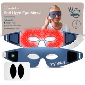 myhalos Under Eye Red Light Therapy Mask - Advanced Light Mask & LED Eye Mask for Wrinkles, Dark Circles & Crows Feet - Red Light Therapy for Eyes & Face