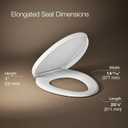 KOHLER K-26801-0 Impro ReadyLatch Quiet Close Elongated Toilet Seat, White Toilet Seat, Grip-Tight Bumpers, New Home Essentials, Slam Prevention
