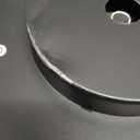 Masupu Drink Table, Round Side Table for Small Spaces, Pedestal Side Table, Small End Table with Metal Base, for Living Room, Bedroom, Bathroom, Black Gold