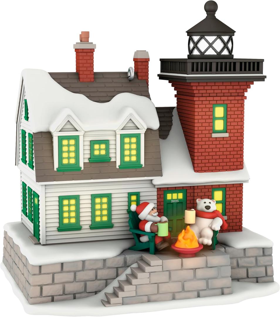 Hallmark Keepsake Christmas Ornament, Holiday Lighthouse with Light, Gifts for Christmas Lovers
