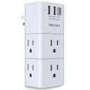 USB Multi Plug Outlet Extender - YISHU Surge Protector with Rotating Plug, 6 AC Plug Extender with 3 USB Ports, 3-Sided Swivel Power Strip Best Ideal Stocking Stuffers for Adults