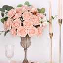 MACTING Artificial Rose Flowers 60PCS Real Touch Fake Flowers with Stem Blush Pink Foam Roses for DIY Wedding Bouquet Floral Arrangements Party Bridal Shower Home Spring Mothers Day Decorations