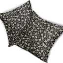 Vintage Flower Pillow Covers 18x18 Set of 2 Rustic Cute Small Floral Black Brown Old Style Decorative Throw Pillows Outdoor PillowCase Farmhouse Linen Cushion Case Decor for Home Sofa Couch Bed