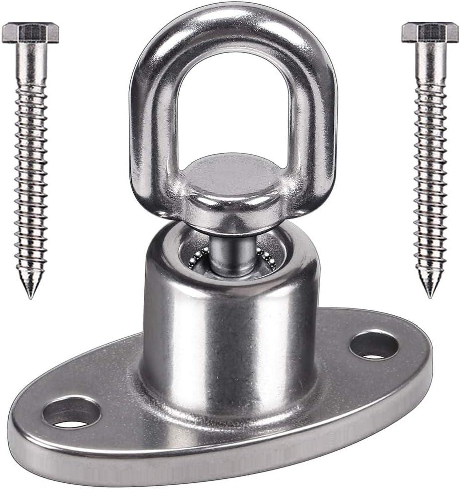 SELEWARE Silent Ball Bearing Swing Hangers, Heavy Duty 360 Rotate Swing Swivel Hook for Wooden Playground Yoga Hammock Chair Rope Punching Bag Porch Tire Web Swing Sets, 1200 Capacity