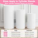 Wokceer Spandex Cylinder Stand Covers for Party 3Pcs Cylinder Pedestal Covers Plinth Pillar Cover for Birthday Party Wedding Props Decor White (Only Cover)