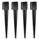 Fence Post Anchor 36 inch Ground Spike Heavy Duty Black Powder Coated Fence Stakes Post Base for Mailbox, 36 x 4 x 4 Inches Outer Diameter (Inner Diameter 3.6 x3.6 Inches), Pack of 4