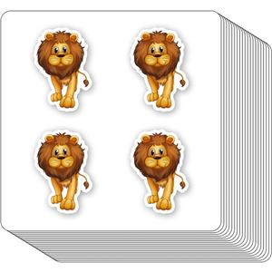 Lion Zoo Animal Stickers 1in for Scrapbooking, Arts, Craft, Kids DIY, Calendars Journals 80-Pack
